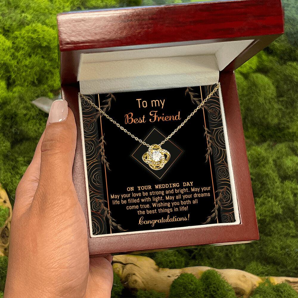 Gift for Best Friend Wedding - Strong And Bright - Wedding Day Gift Love Knot Pendant Necklace - Mallard Moon Gift Shop