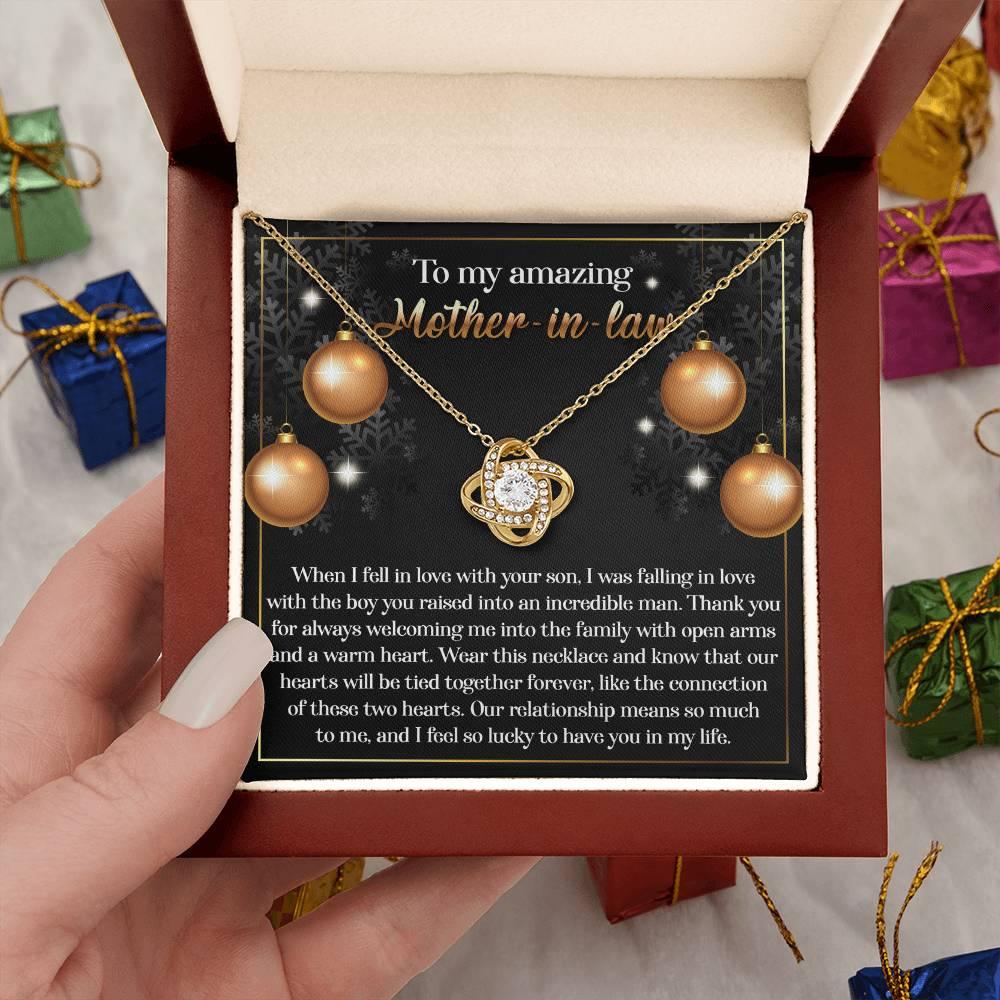 Gift for Mother-in-Law - Two Hearts - Love Knot Necklace - Mallard Moon Gift Shop