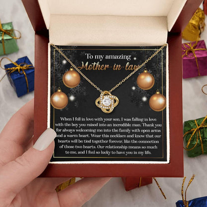 Gift for Mother-in-Law - Two Hearts - Love Knot Necklace - Mallard Moon Gift Shop