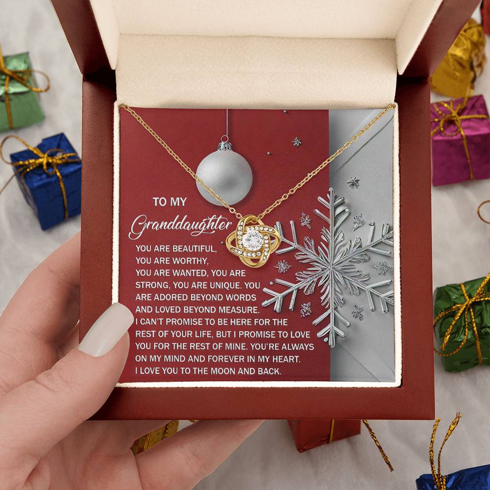 Gift for Granddaughter - Moon And Back - Love Knot Pendant Necklace - Mallard Moon Gift Shop