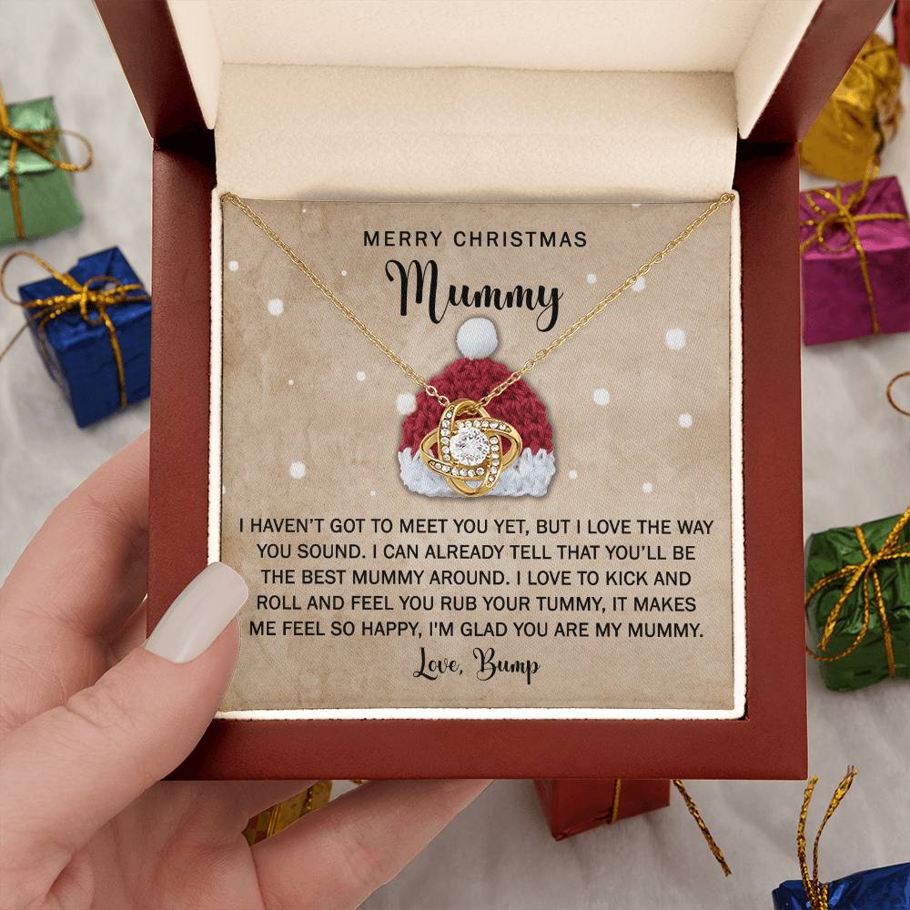 Gift for Mummy - Rub Your Tummy - Love Knot Pendant Necklace - Mallard Moon Gift Shop