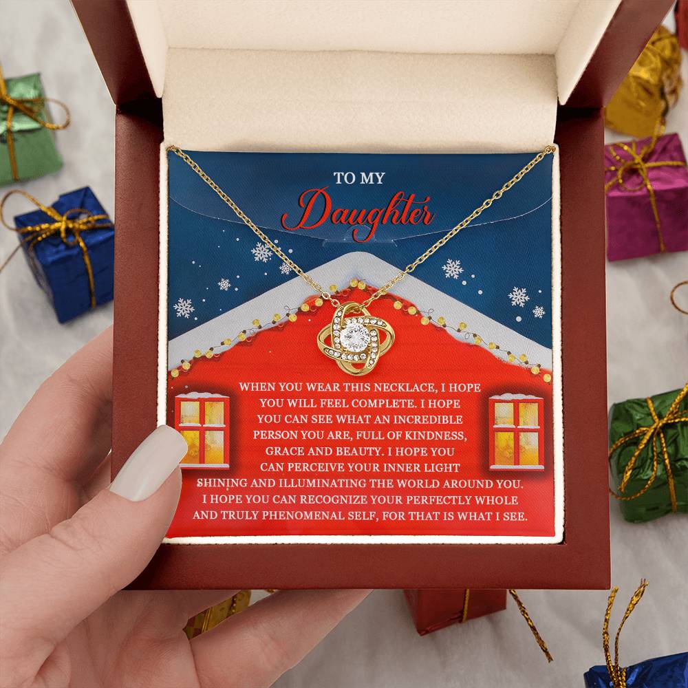 Gift for Daughter - Feel Complete - Love Knot Pendant Necklace - Mallard Moon Gift Shop