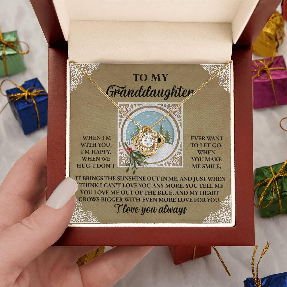 Gift for Granddaughter - Grows Bigger - Love Knot Pendant Necklace - Mallard Moon Gift Shop