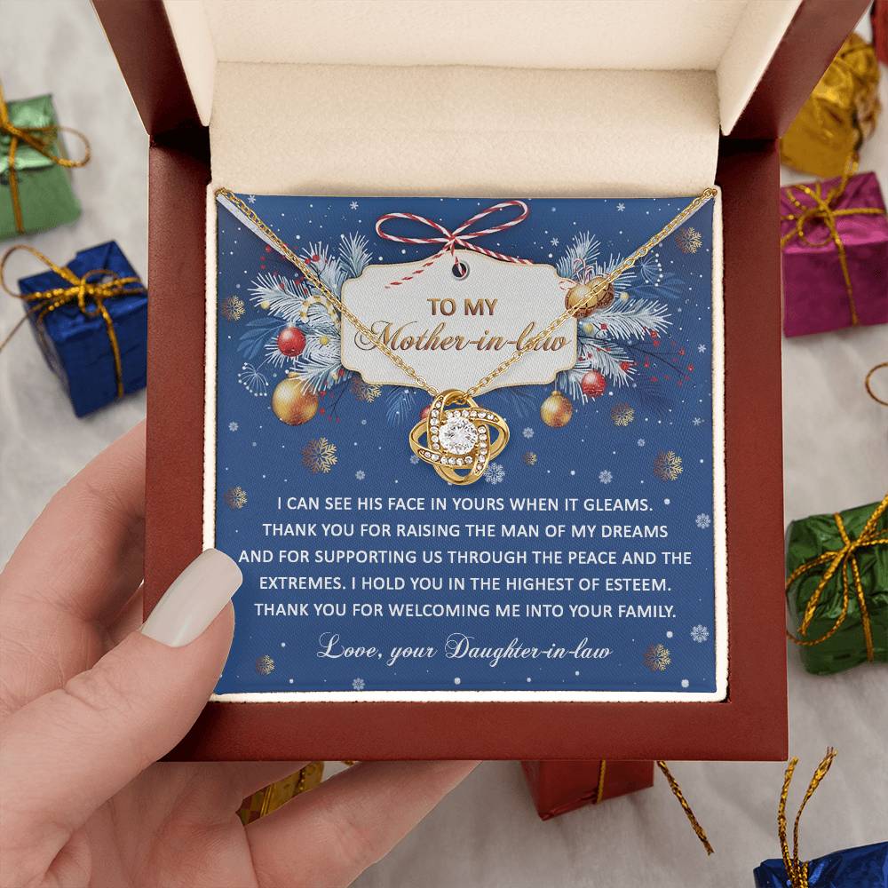 Gift for Mother-in-law - I Hold You - Love Knot Pendant Necklace - Mallard Moon Gift Shop