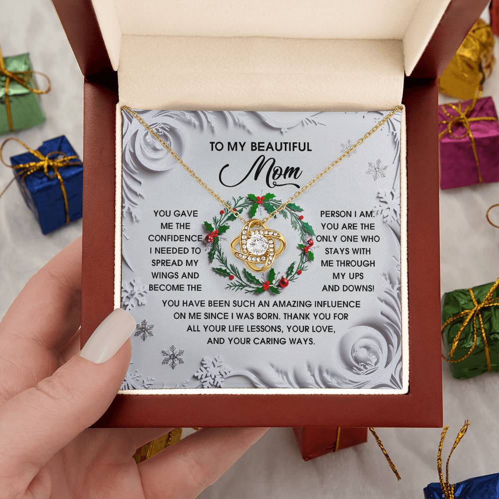 Gift for Mom - Spread My Wings - Love Knot Pendant Necklace - Mallard Moon Gift Shop