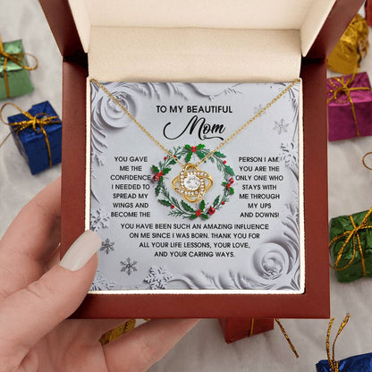 Gift for Mom - Spread My Wings - Love Knot Pendant Necklace - Mallard Moon Gift Shop