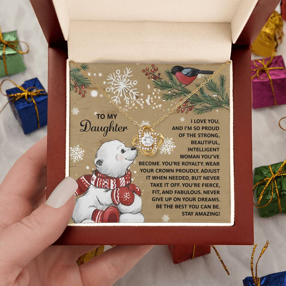 Gift for Daughter - Be the Best You Can Be - Love Knot Pendant Necklace - Mallard Moon Gift Shop