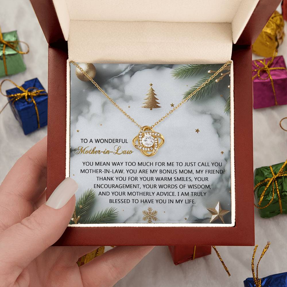 Gift for Mother-in-Law - Motherly Advice - Love Knot Pendant Necklace - Mallard Moon Gift Shop