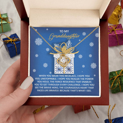 Gift for Granddaughter - Brave Hero - Love Knot Pendant Necklace - Mallard Moon Gift Shop