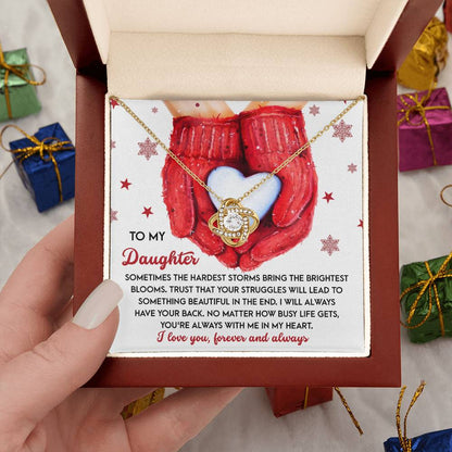 Gift for Daughter - In My Heart - Love Knot Pendant Necklace - Mallard Moon Gift Shop