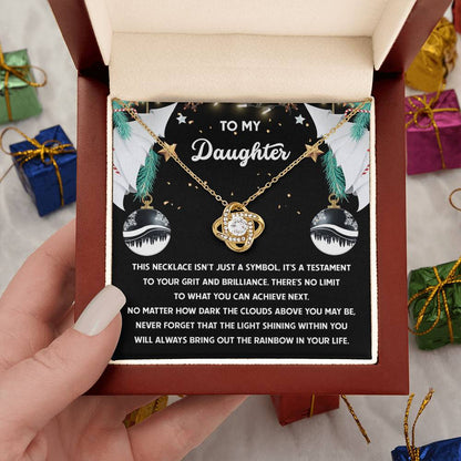 Gift for Daughter - The Rainbow - Love Knot Pendant Necklace - Mallard Moon Gift Shop