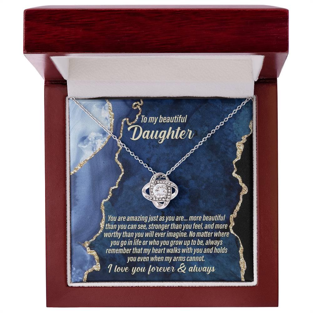 Daughter Wedding Day Gift - As You Are - Love Knot Pendant Necklace - Mallard Moon Gift Shop