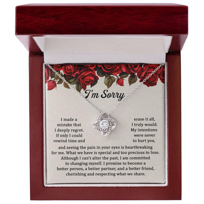 Gift for Girlfriend, Wife - Sorry, Precious To Lose - Love Knot Pendant Necklace - Mallard Moon Gift Shop