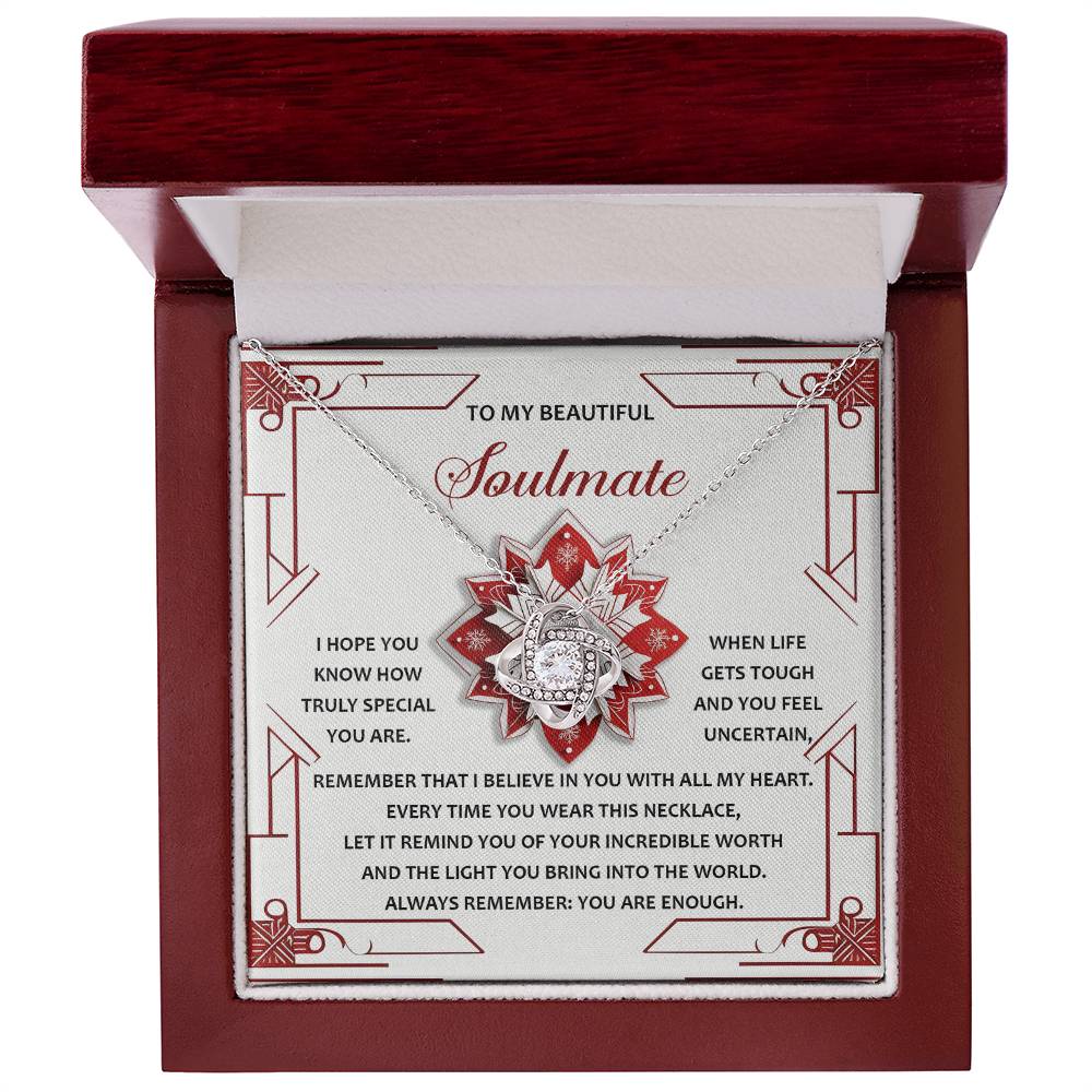 Gift for Soulmate - You Are Enough - Love Knot Pendant Necklace - Mallard Moon Gift Shop