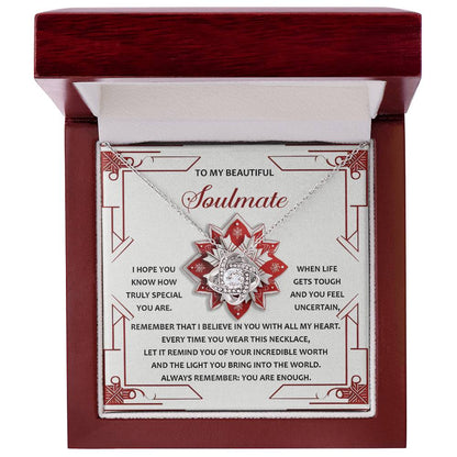 Gift for Soulmate - You Are Enough - Love Knot Pendant Necklace - Mallard Moon Gift Shop