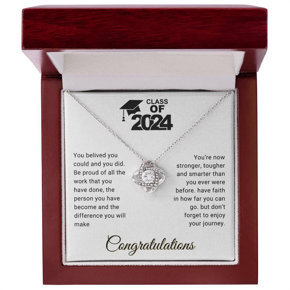 Graduation Gift Class of 2024 You Believed you Could Congratulations Love Knot Pendant Necklace - Mallard Moon Gift Shop