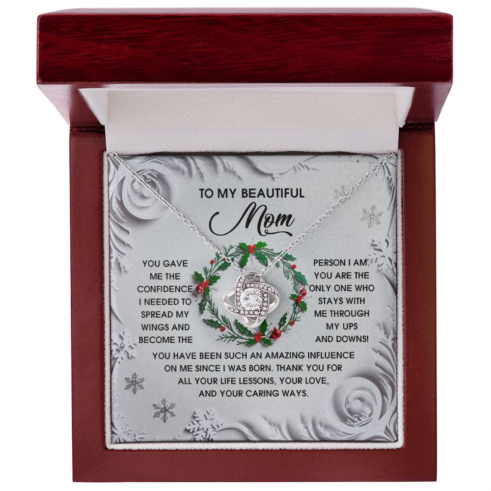 Gift for Mom - Spread My Wings - Love Knot Pendant Necklace - Mallard Moon Gift Shop