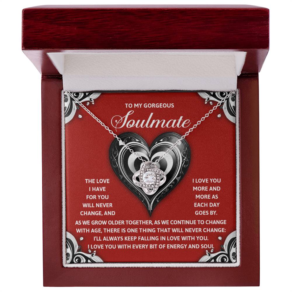 To My Gorgeous Soulmate - Love Knot Necklace – A Romantic Gift to Celebrate Everlasting Love - Mallard Moon Gift Shop