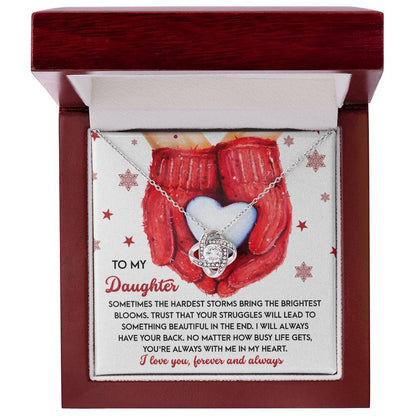 Gift for Daughter - In My Heart - Love Knot Pendant Necklace - Mallard Moon Gift Shop