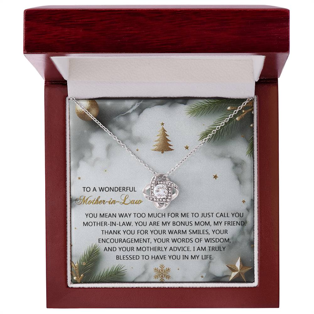 Gift for Mother-in-Law - Motherly Advice - Love Knot Pendant Necklace - Mallard Moon Gift Shop