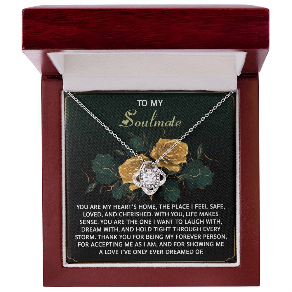 To My Soulmate - Love Knot Necklace – A Romantic Gift of Appreciation for Your Forever Person - Mallard Moon Gift Shop