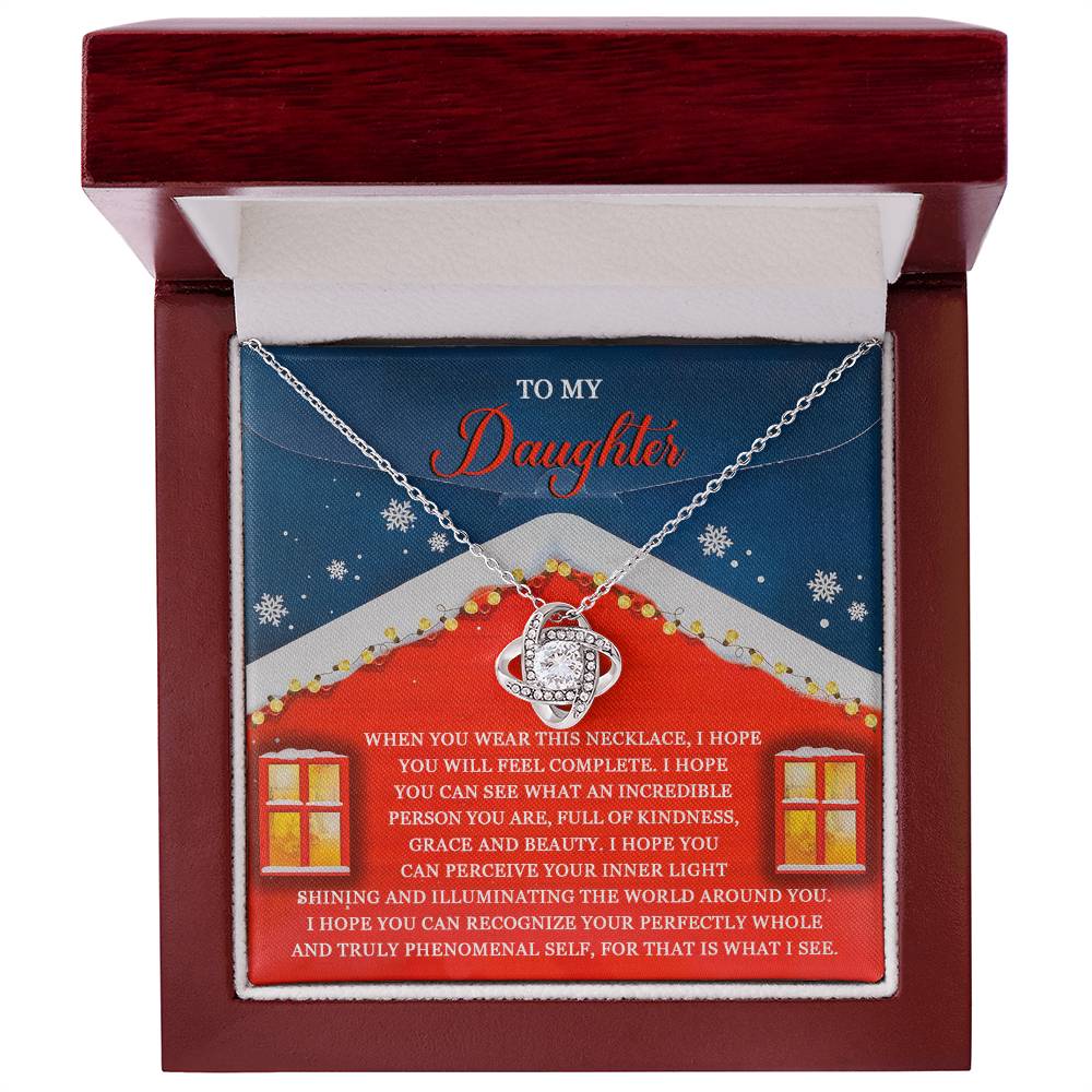 Gift for Daughter - Feel Complete - Love Knot Pendant Necklace - Mallard Moon Gift Shop