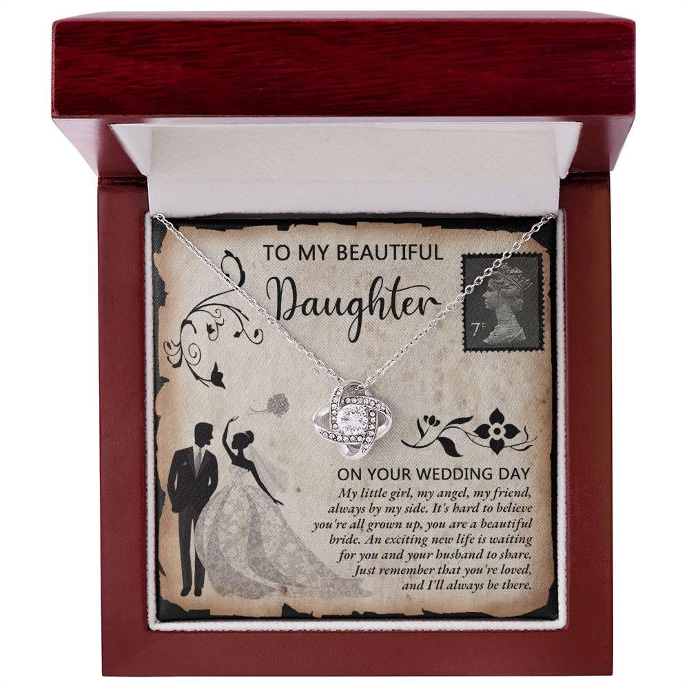 Daughter Wedding Day Gift Beautiful Bride Love Knot Pendant Necklace - Mallard Moon Gift Shop
