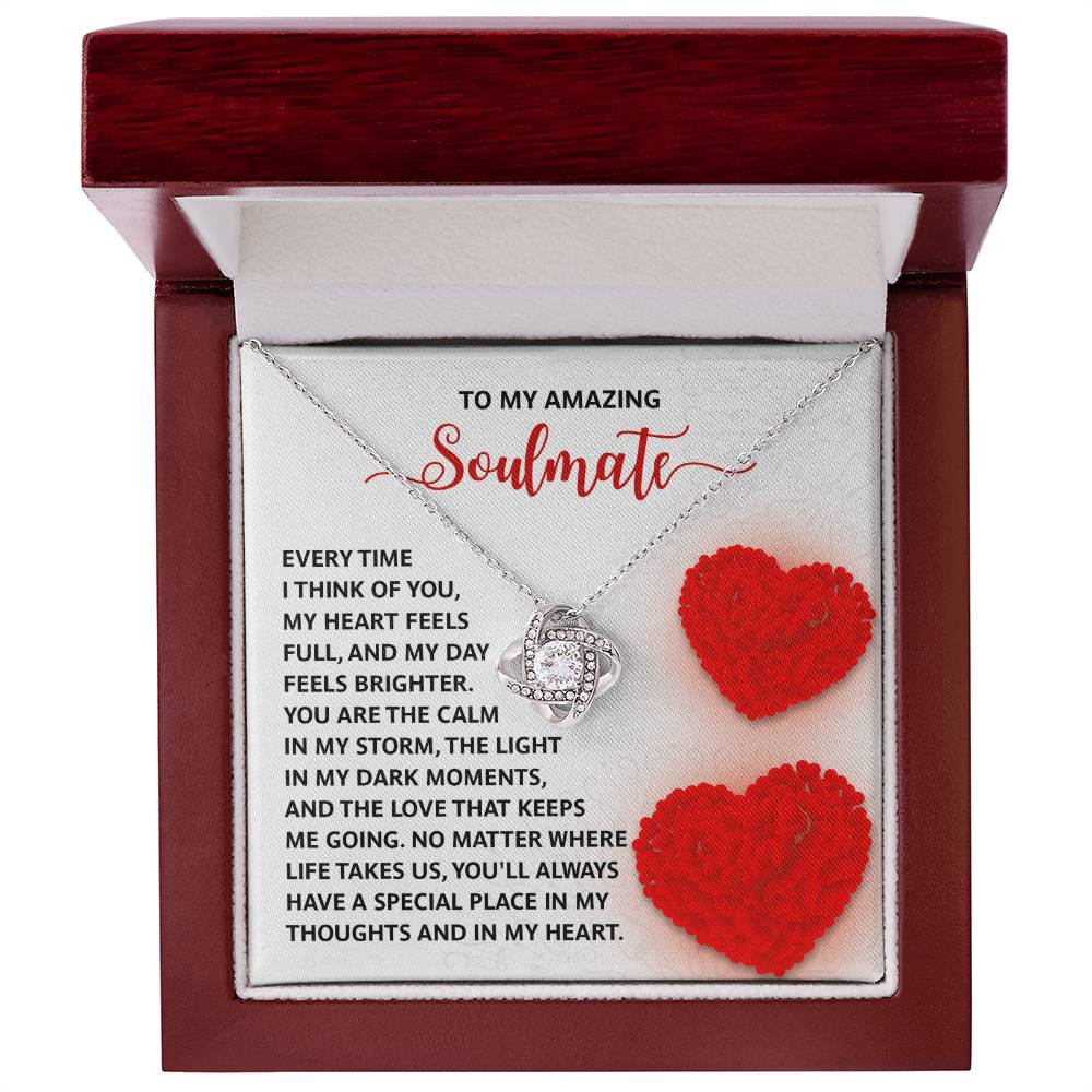 Romantic Anniversary, Valentine's Day Gift for Soulmate, Wife, Girlfriend - Place In My Heart - Love Knot Pendant Necklace - Mallard Moon Gift Shop