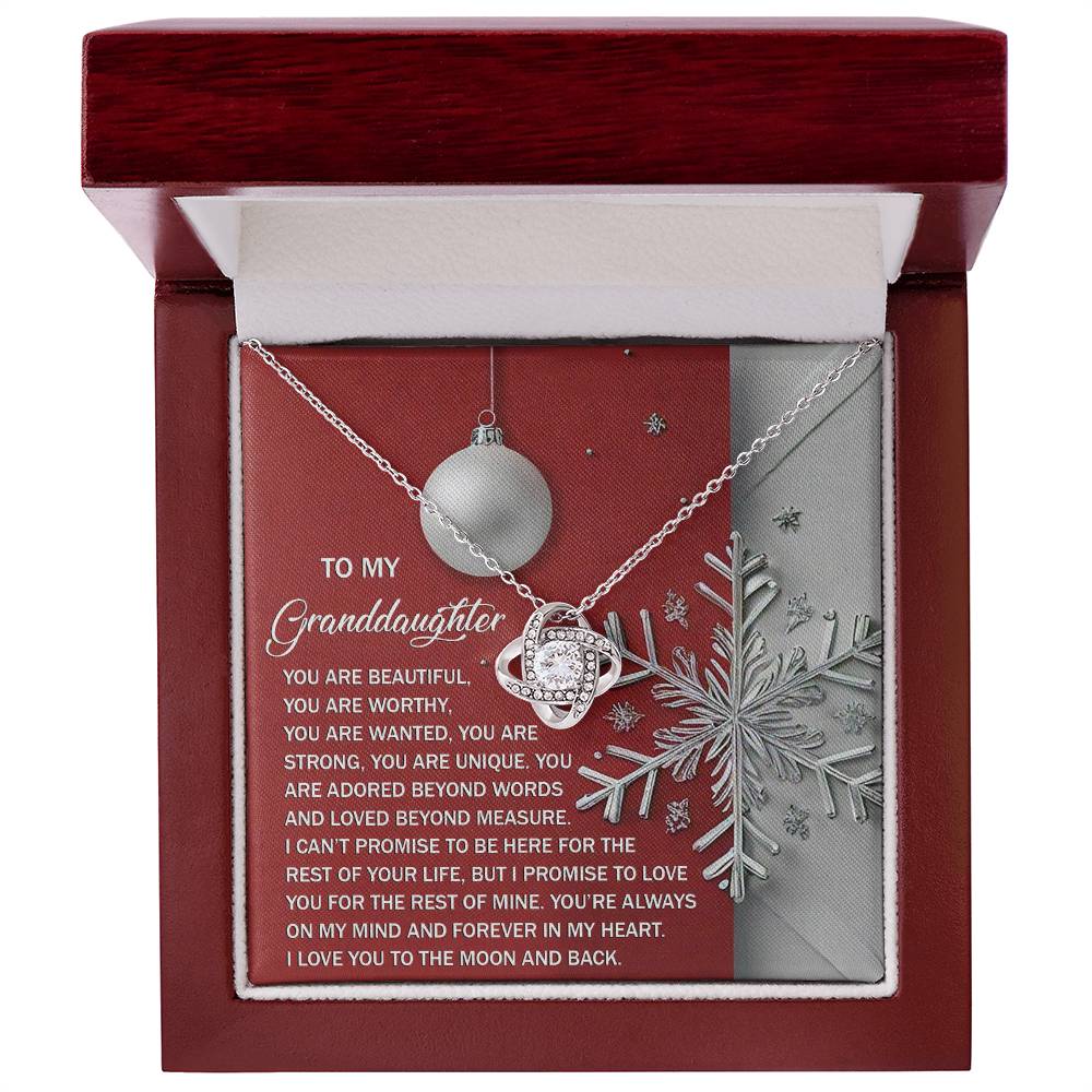 Gift for Granddaughter - Moon And Back - Love Knot Pendant Necklace - Mallard Moon Gift Shop