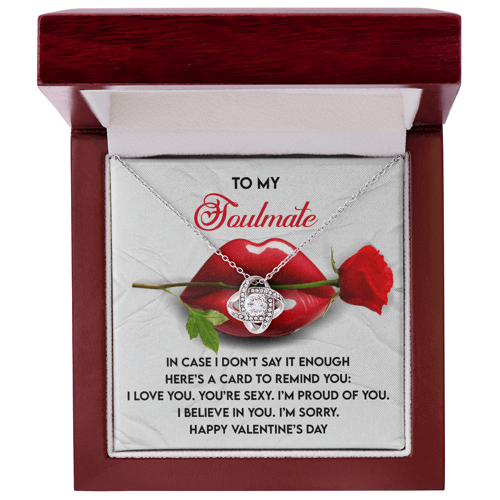 To My Soulmate Love Knot Pendant - Romantic Gift She'll Treasure - Mallard Moon Gift Shop