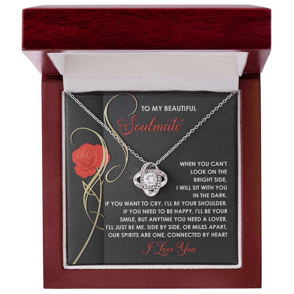 To My Beautiful Soulmate - Love Knot Necklace – A Romantic and Heartfelt Gift for Valentine’s Day or Anniversary - Mallard Moon Gift Shop