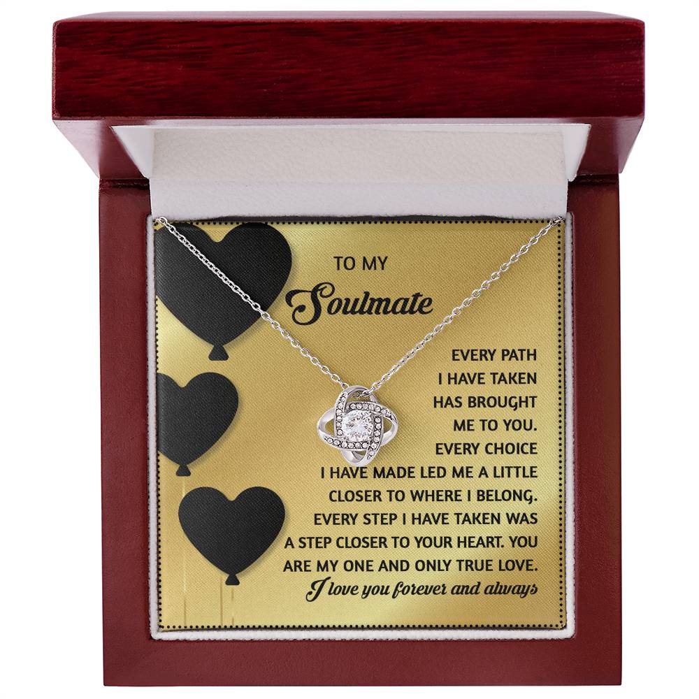Gift for Soulmate - A Step Closer - Love Knot Pendant Necklace - A Romantic Valentine’s Gift for Your One True Love - Mallard Moon Gift Shop