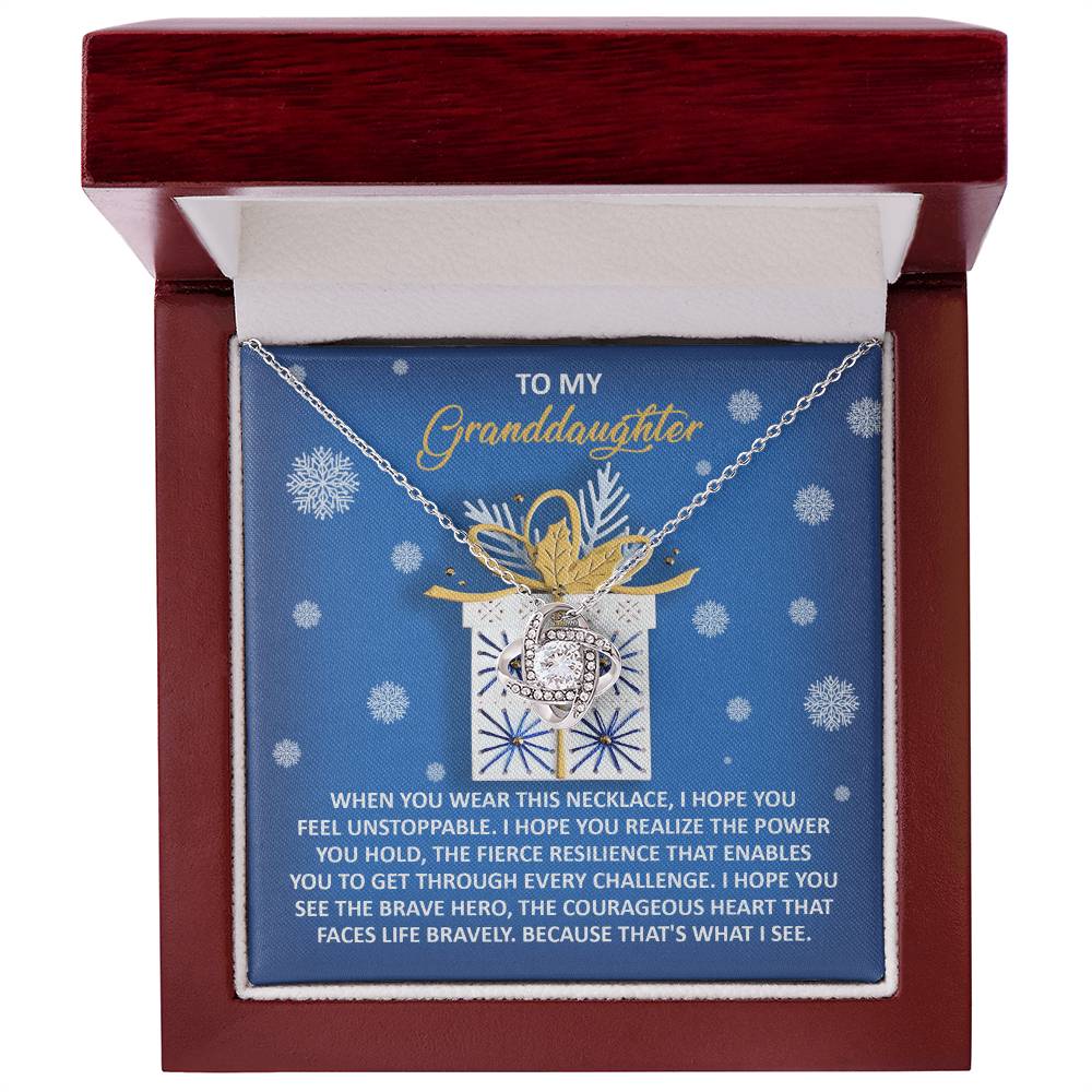 Gift for Granddaughter - Brave Hero - Love Knot Pendant Necklace - Mallard Moon Gift Shop