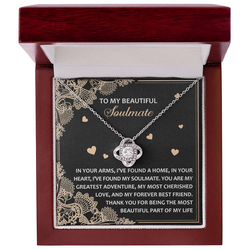 Romantic Anniversary, Valentine's Day Gift for Soulmate, Wife, Girlfriend - The Most Beautiful Part of My Life. - Love Knot Pendant Necklace - Mallard Moon Gift Shop