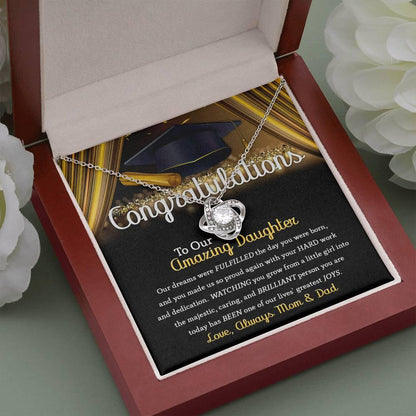 Daughter Graduation Jewelry Necklace with Message Card from Mom and Dad - You Made Us So Proud - Mallard Moon Gift Shop