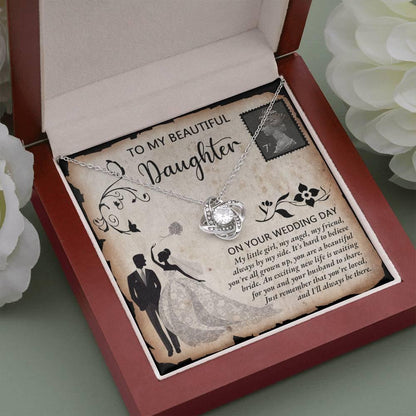 Daughter Wedding Day Gift Beautiful Bride Love Knot Pendant Necklace - Mallard Moon Gift Shop