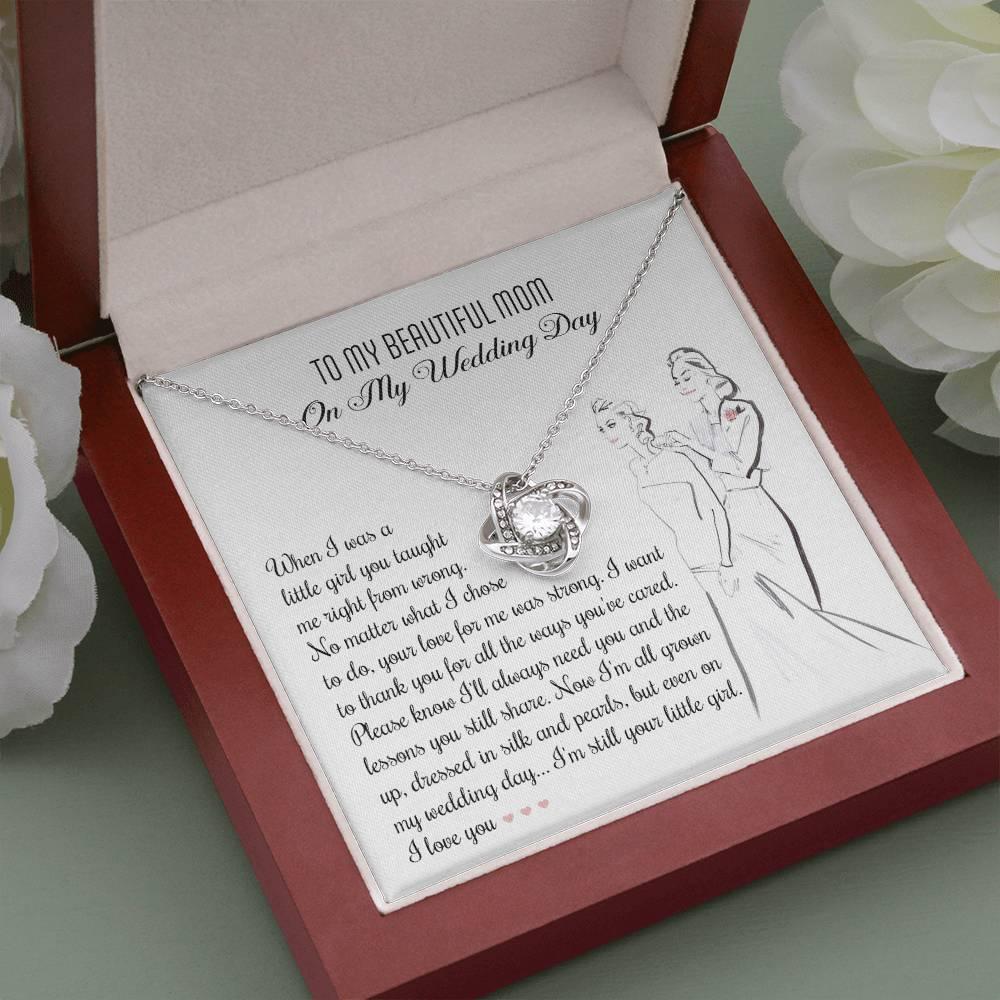 Gift for Mom Wedding Day Gift Always Your Little Girl Love Knot Pendant Necklace - Mallard Moon Gift Shop