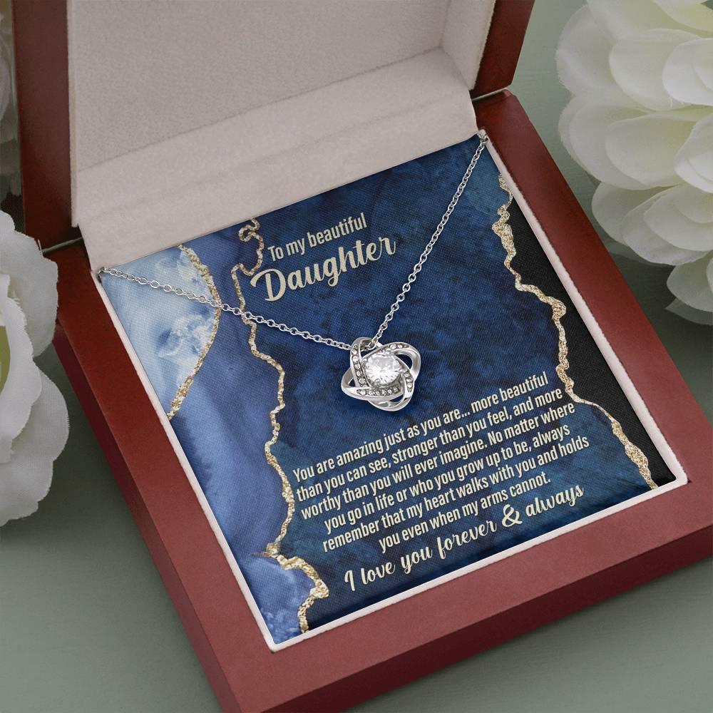 Daughter Wedding Day Gift - As You Are - Love Knot Pendant Necklace - Mallard Moon Gift Shop