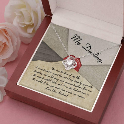 My Darling Bride Love of My Life Love Knot Pendant Necklace - Mallard Moon Gift Shop