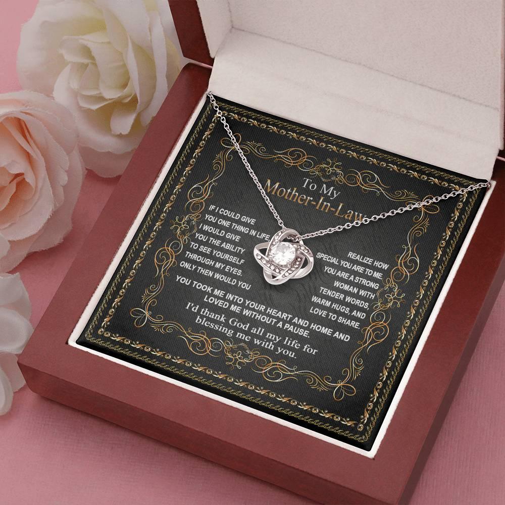 Mother-in-Law Gift You Took Me Into Your Heart and Home Love Knot Pendant Necklace - Mallard Moon Gift Shop