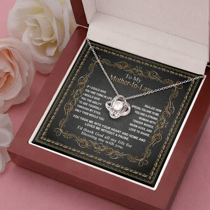 Mother-in-Law Gift You Took Me Into Your Heart and Home Love Knot Pendant Necklace - Mallard Moon Gift Shop