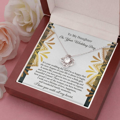 Daughter Wedding Day Gift - A Little Girl - Love Knot Pendant Necklace - Mallard Moon Gift Shop