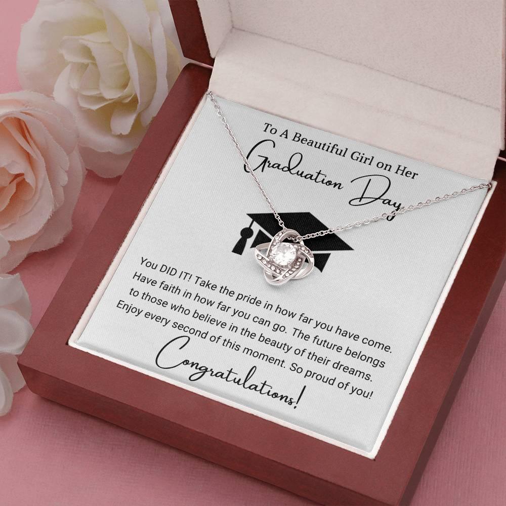 Graduation Gift For Her To A Beautiful Girl Congratulations Love Knot Pendant Necklace - Mallard Moon Gift Shop