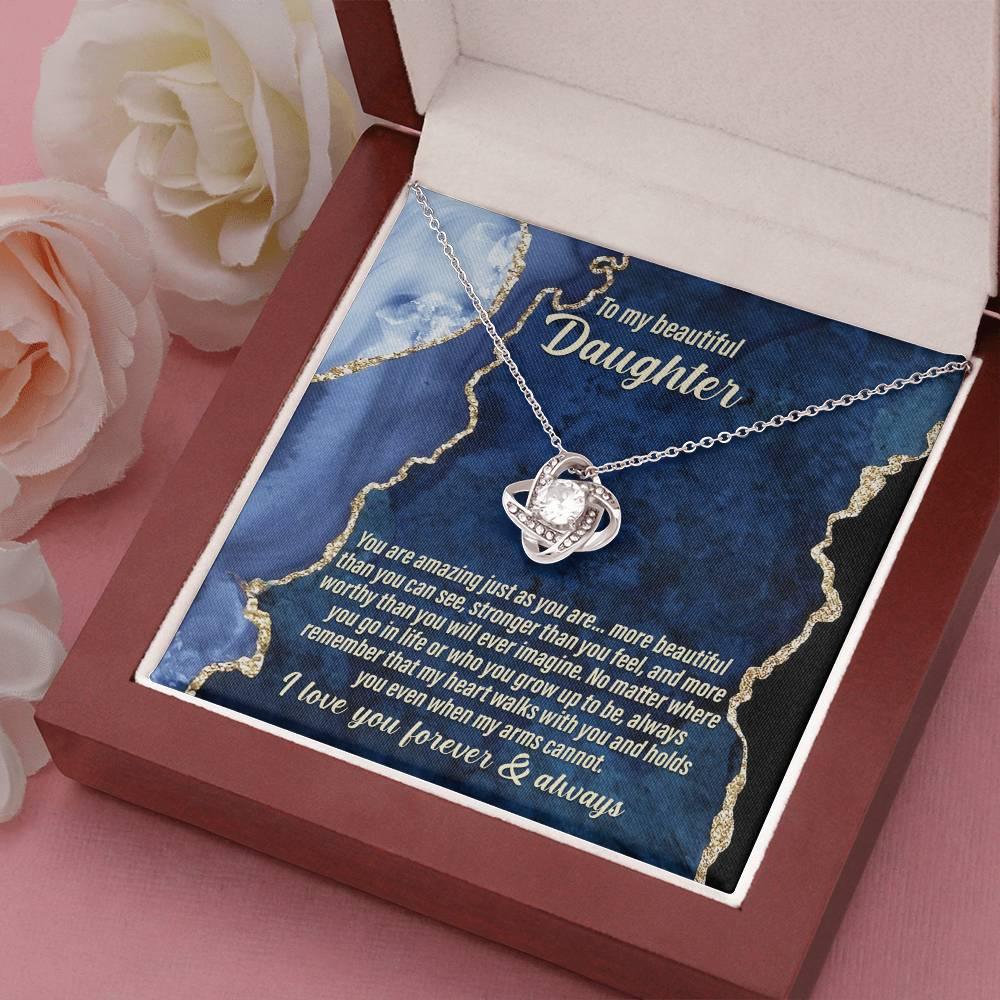 Daughter Wedding Day Gift - As You Are - Love Knot Pendant Necklace - Mallard Moon Gift Shop