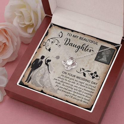 Daughter Wedding Day Gift Beautiful Bride Love Knot Pendant Necklace - Mallard Moon Gift Shop