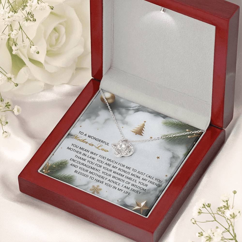 Gift for Mother-in-Law - Motherly Advice - Love Knot Pendant Necklace - Mallard Moon Gift Shop