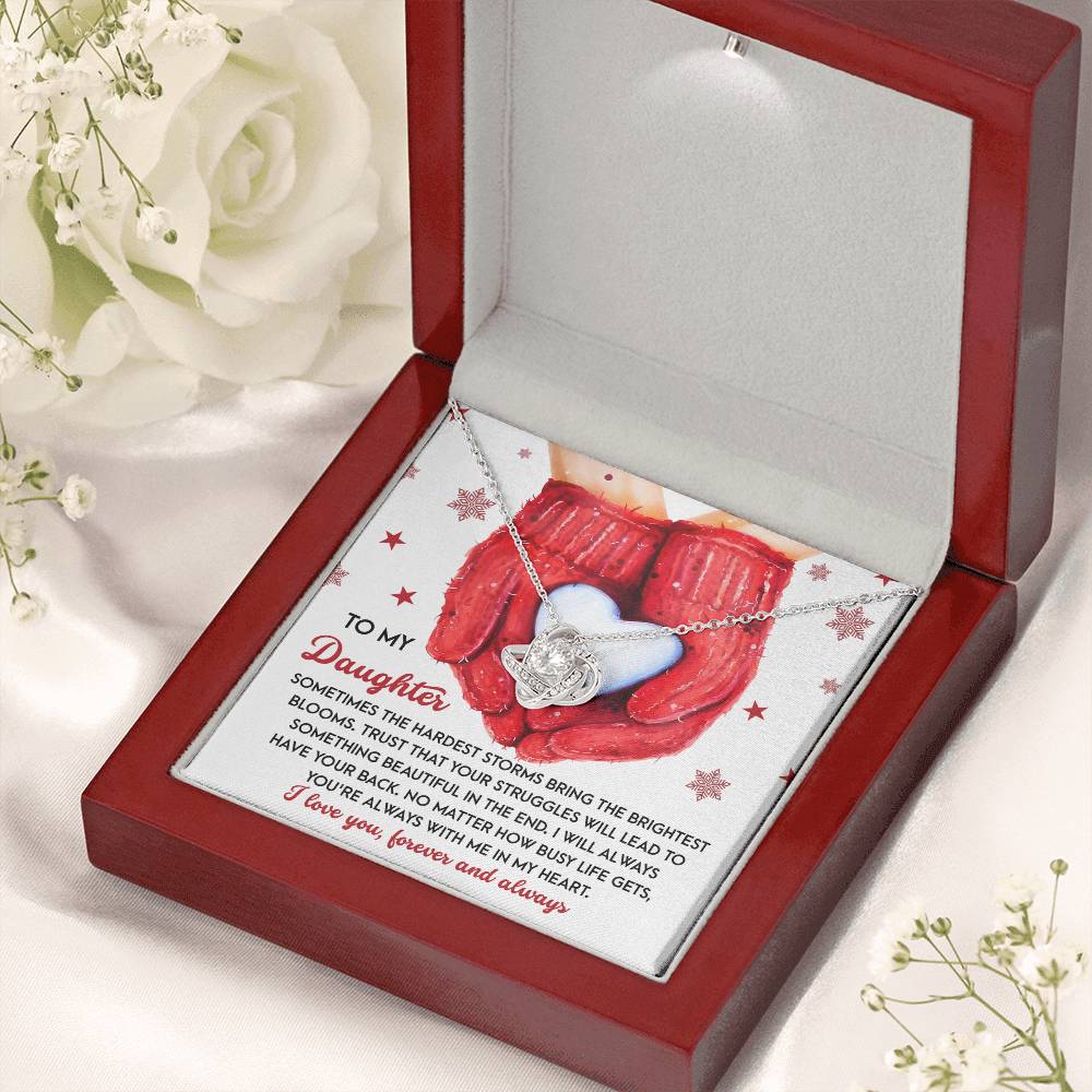 Gift for Daughter - In My Heart - Love Knot Pendant Necklace - Mallard Moon Gift Shop