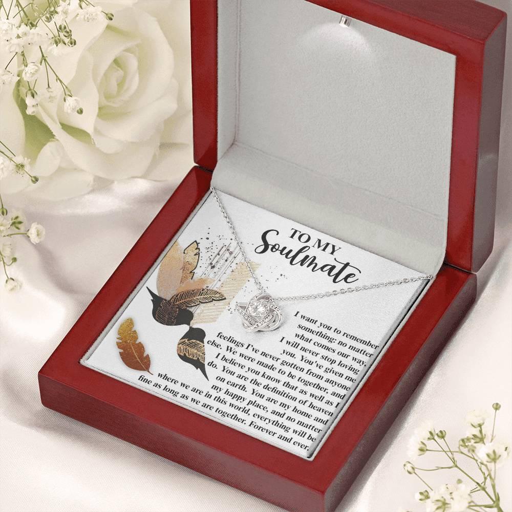 Gift for Soulmate - Given Me Feelings - Love Knot Pendant Necklace - Mallard Moon Gift Shop