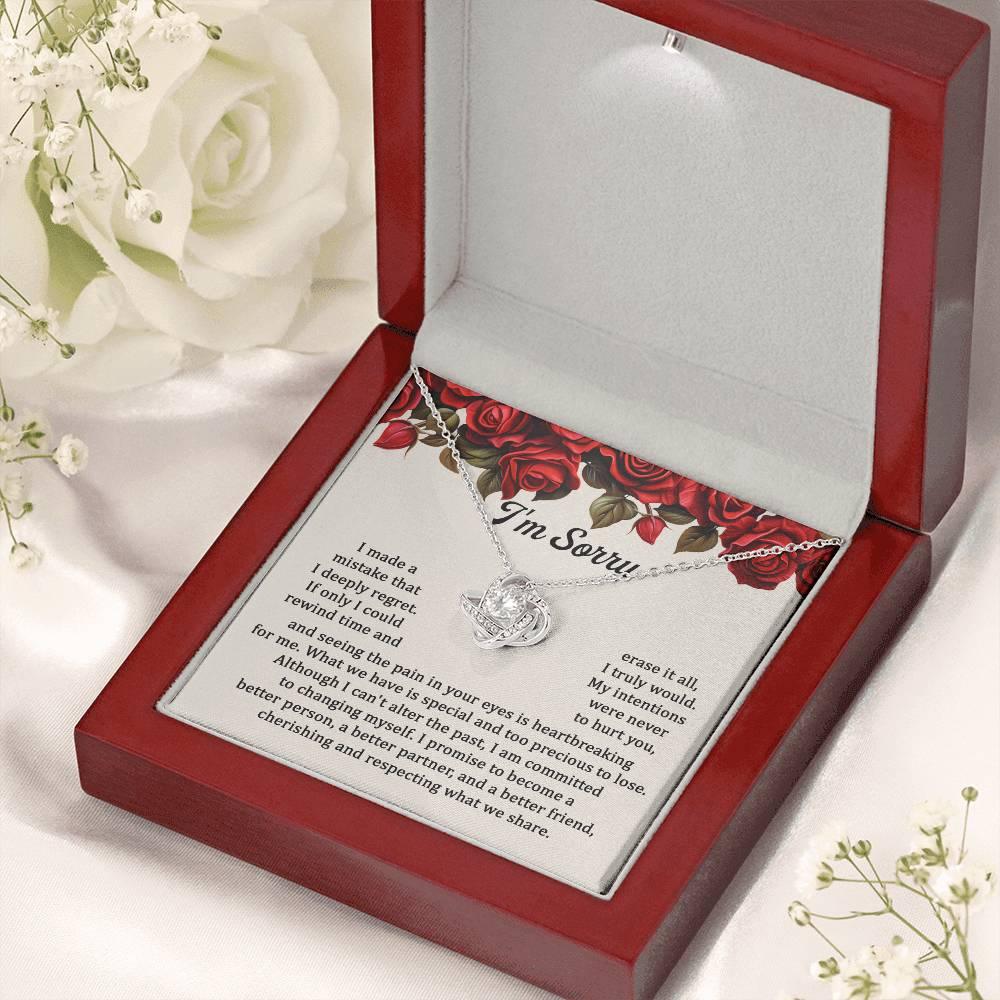 Gift for Girlfriend, Wife - Sorry, Precious To Lose - Love Knot Pendant Necklace - Mallard Moon Gift Shop