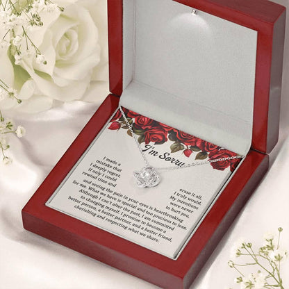 Gift for Girlfriend, Wife - Sorry, Precious To Lose - Love Knot Pendant Necklace - Mallard Moon Gift Shop